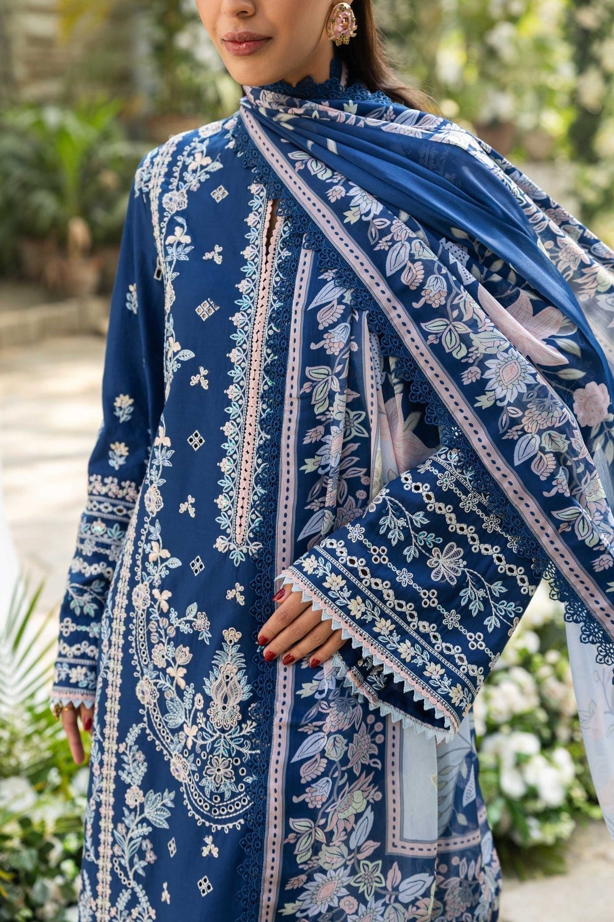 Akbar Aslam | Elaria RTW Lawn 26 | Cielle-Brand:Akbar Aslam-Type:Ladies Clothes-Sea Green-Lawn-House of Maryam- Buy in UK, USA