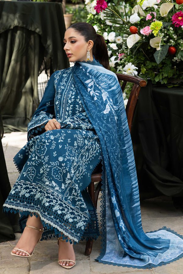 Akbar Aslam | Elaria RTW Lawn 26 | Eveline-Brand:Akbar Aslam-Type:Ladies Clothes-Sea Green-Lawn-House of Maryam- Buy in UK, USA