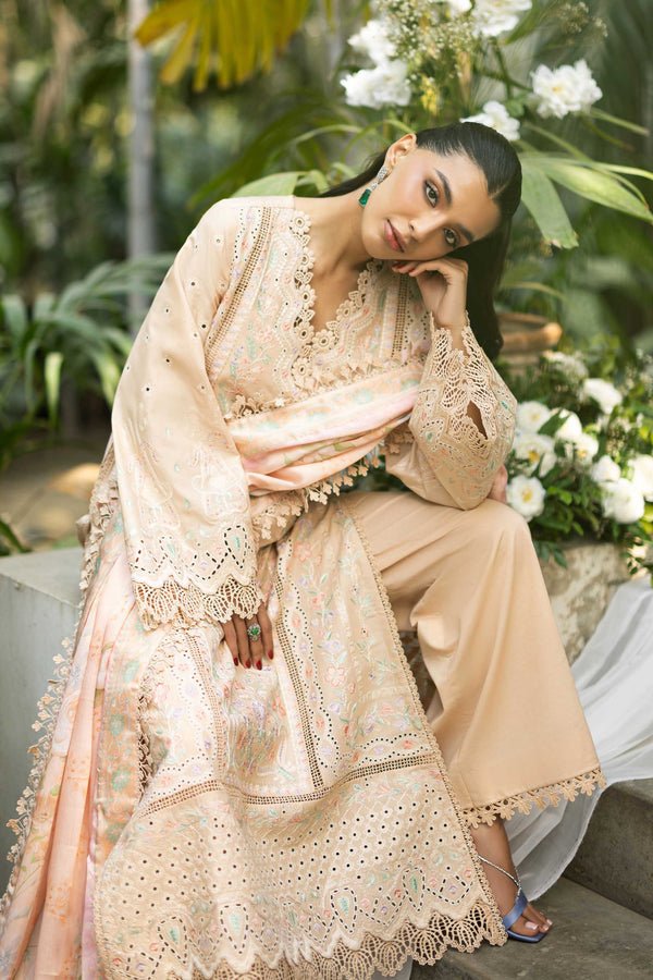 Akbar Aslam | Elaria RTW Lawn 26 | Odette-Brand:Akbar Aslam-Type:Ladies Clothes-Light Skin-Lawn-House of Maryam- Buy in UK, USA