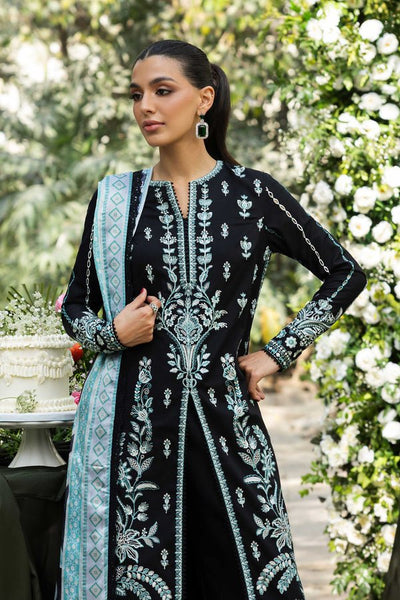 Akbar Aslam | Elaria RTW Lawn 26 | Sylvie-Brand:Akbar Aslam-Type:Ladies Clothes-Black-Lawn-House of Maryam- Buy in UK, USA