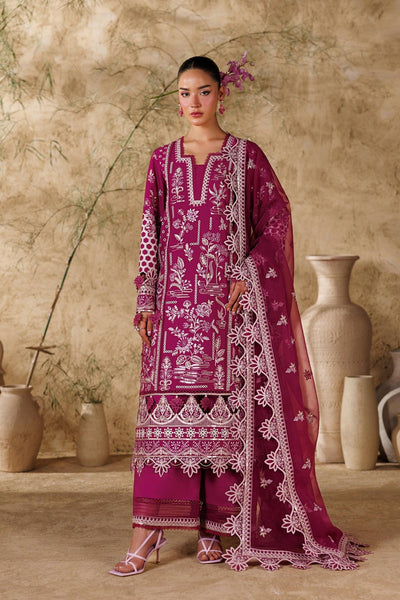 Akbar Aslam | Elea Lawn 26 | Poise-Brand:Akbar Aslam-Type:Ladies Clothes-Wine-Lawn-House of Maryam- Buy in UK, USA