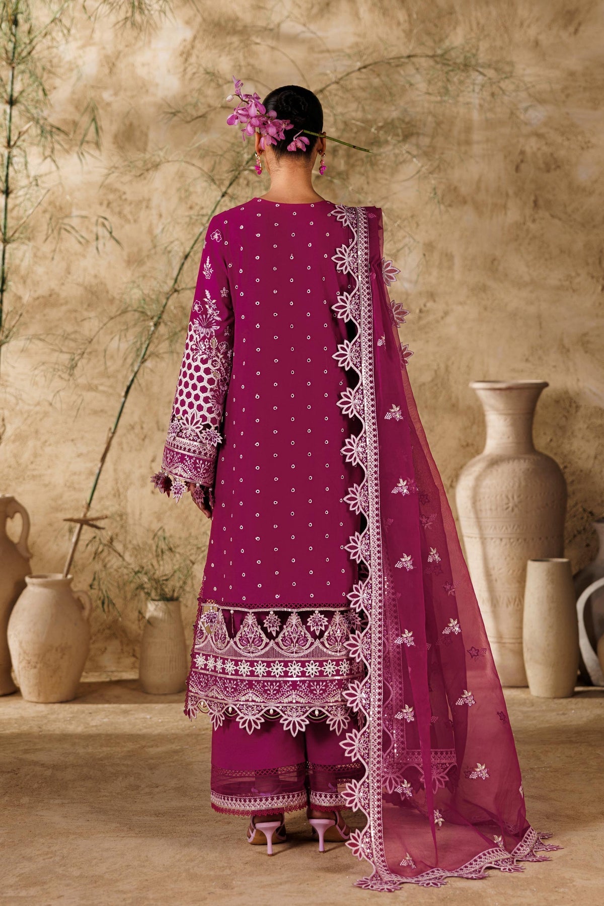 Akbar Aslam | Elea Lawn 26 | Poise-Brand:Akbar Aslam-Type:Ladies Clothes-Wine-Lawn-House of Maryam- Buy in UK, USA