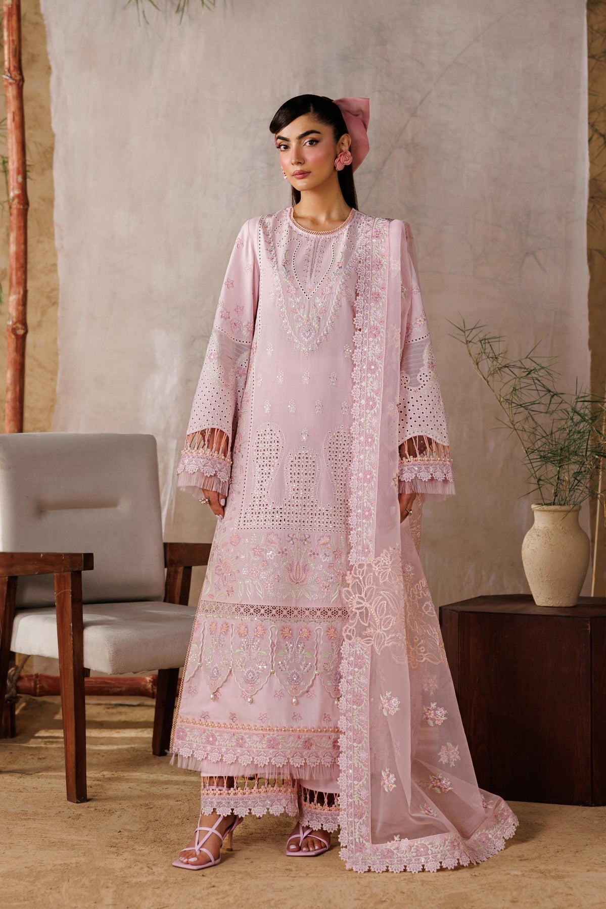 Akbar Aslam | Elea Lawn 26 | Porcelain-Brand:Akbar Aslam-Type:Ladies Clothes-Pink-Lawn-House of Maryam- Buy in UK, USA