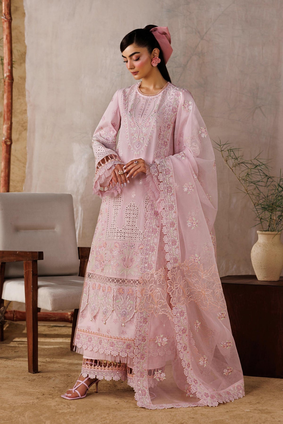 Akbar Aslam | Elea Lawn 26 | Porcelain-Brand:Akbar Aslam-Type:Ladies Clothes-Pink-Lawn-House of Maryam- Buy in UK, USA