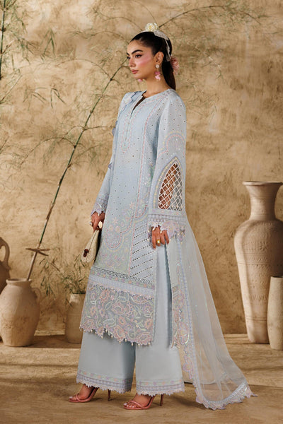 Akbar Aslam | Elea Lawn 26 | Saffron-Brand:Akbar Aslam-Type:Ladies Clothes-Ice Blue-Lawn-House of Maryam- Buy in UK, USA