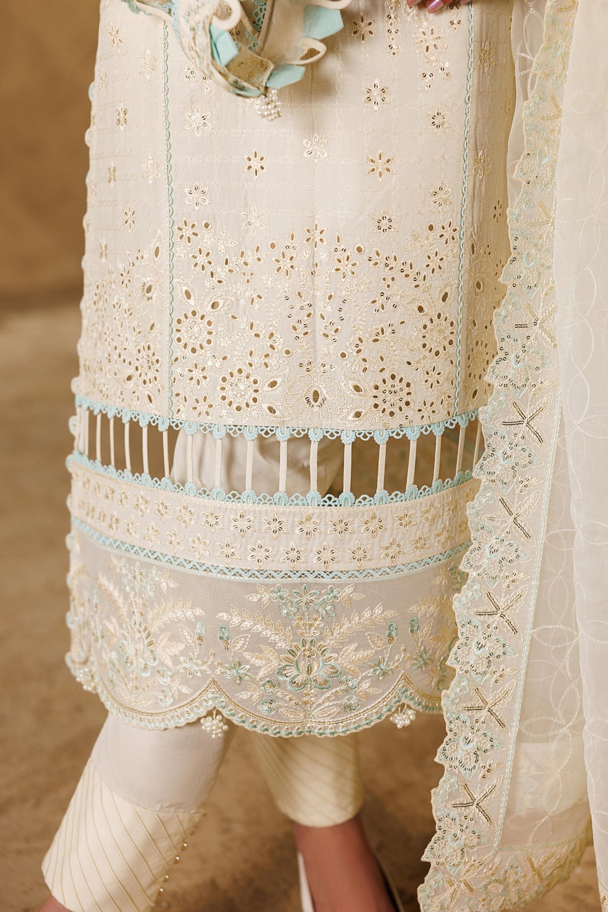 Akbar Aslam | Elea Lawn 26 | Sylvan-Brand:Akbar Aslam-Type:Ladies Clothes-Ivory-Lawn-House of Maryam- Buy in UK, USA