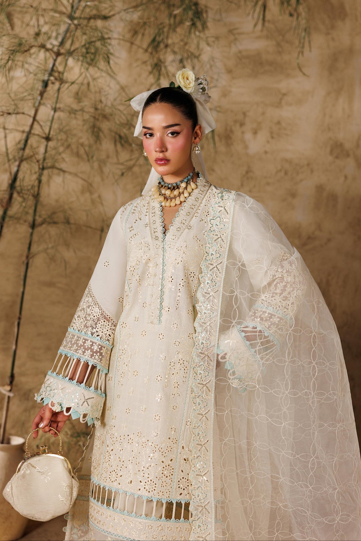 Akbar Aslam | Elea Lawn 26 | Sylvan-Brand:Akbar Aslam-Type:Ladies Clothes-Ivory-Lawn-House of Maryam- Buy in UK, USA