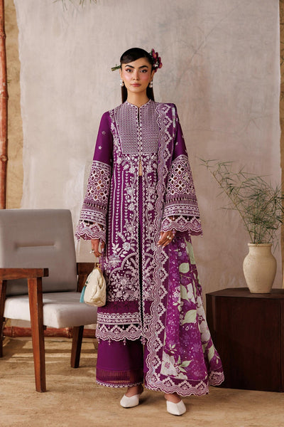 Akbar Aslam | Elea Lawn 26 | Tenebris-Brand:Akbar Aslam-Type:Ladies Clothes-Plum-Lawn-House of Maryam- Buy in UK, USA