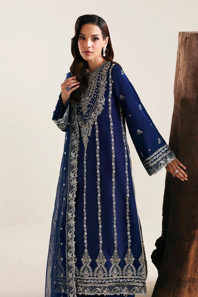 Akbar Aslam | Formal Pret | Ardyn-Brand:Akbar Aslam-Type:Ladies Clothes-Dark Navy Blue-Tissue Silk-House of Maryam- Buy in UK, USA