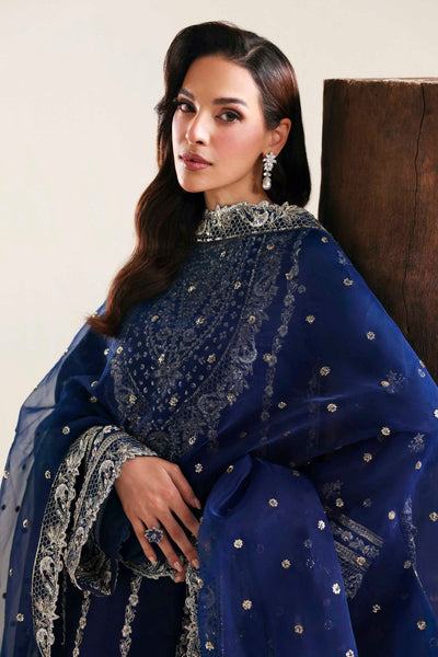 Akbar Aslam | Formal Pret | Ardyn-Brand:Akbar Aslam-Type:Ladies Clothes-Dark Navy Blue-Tissue Silk-House of Maryam- Buy in UK, USA