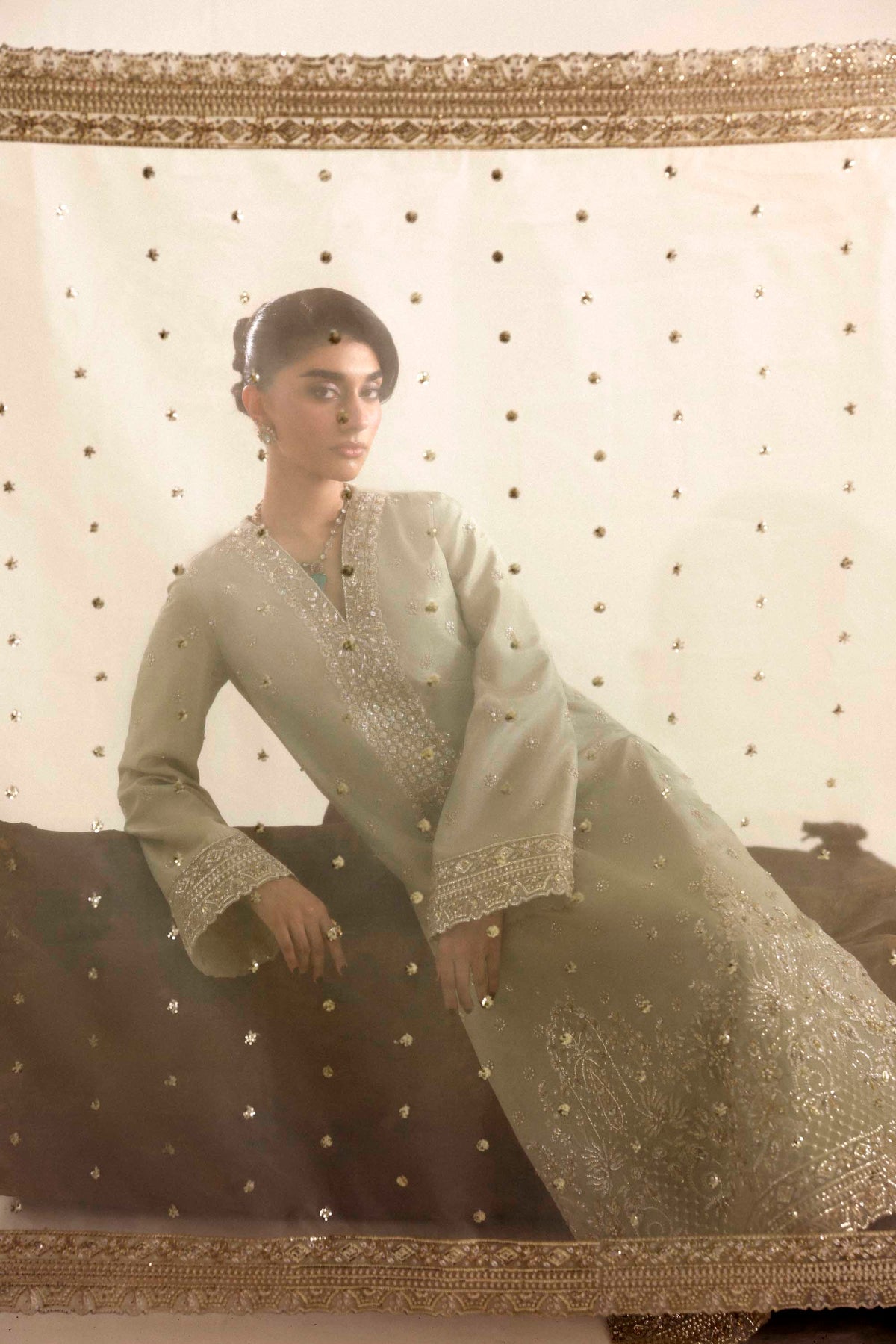 Akbar Aslam | Formal Pret | Aurex-Brand:Akbar Aslam-Type:Ladies Clothes-Soft Gray-Tissue Silk-House of Maryam- Buy in UK, USA