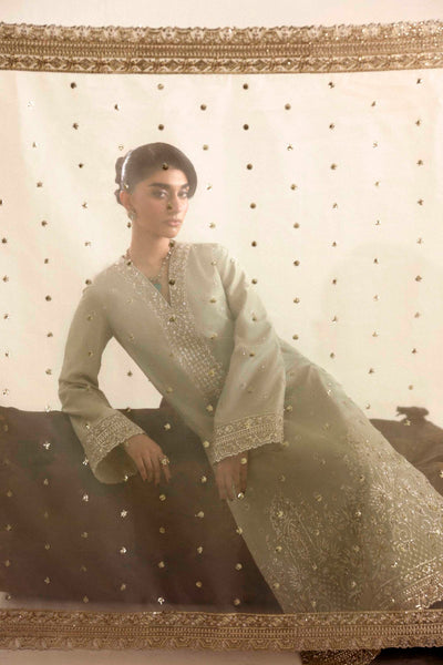 Akbar Aslam | Formal Pret | Aurex-Brand:Akbar Aslam-Type:Ladies Clothes-Soft Gray-Tissue Silk-House of Maryam- Buy in UK, USA