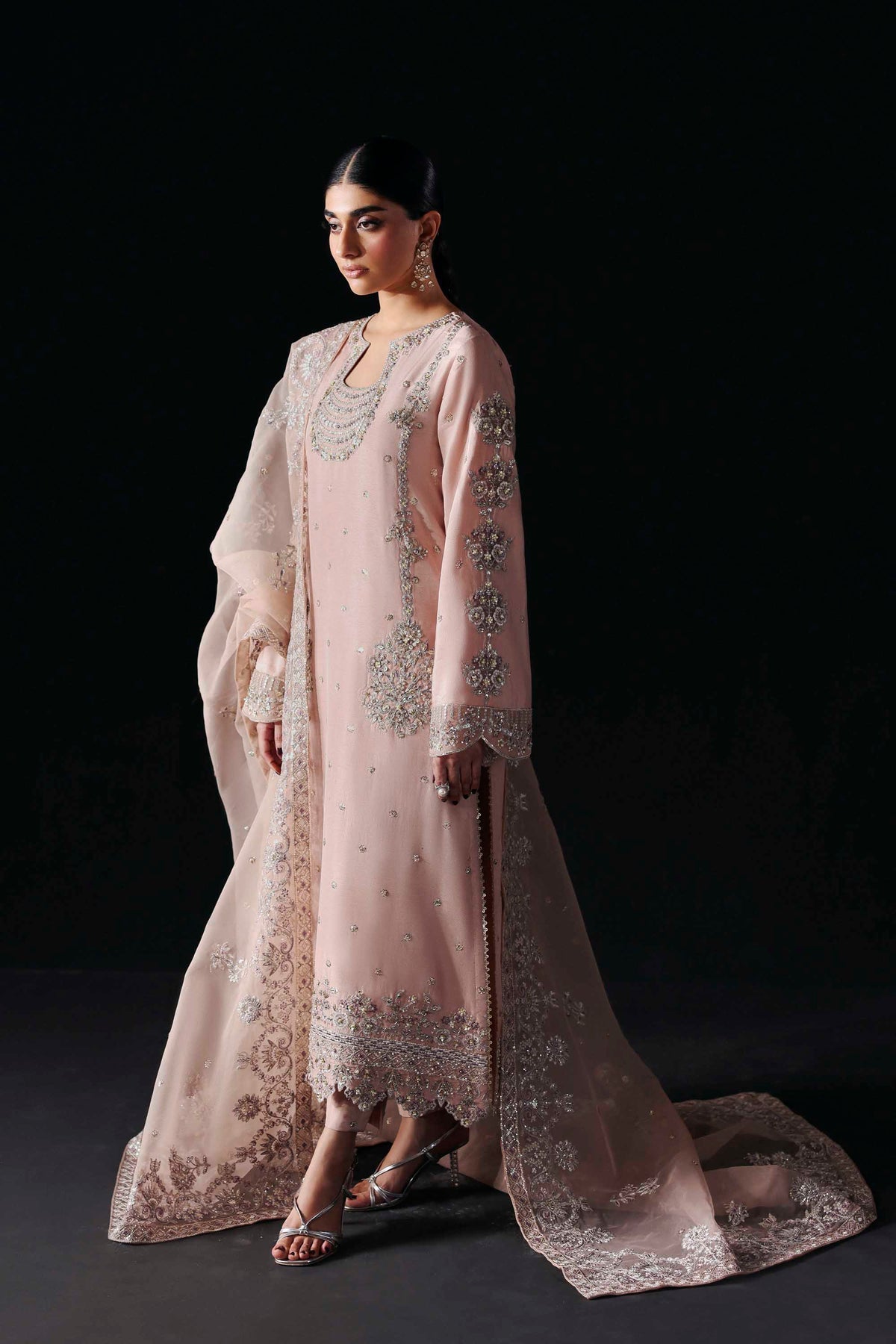 Akbar Aslam | Formal Pret | Avenor-Brand:Akbar Aslam-Type:Ladies Clothes-Blush Pink-Tissue Silk-House of Maryam- Buy in UK, USA