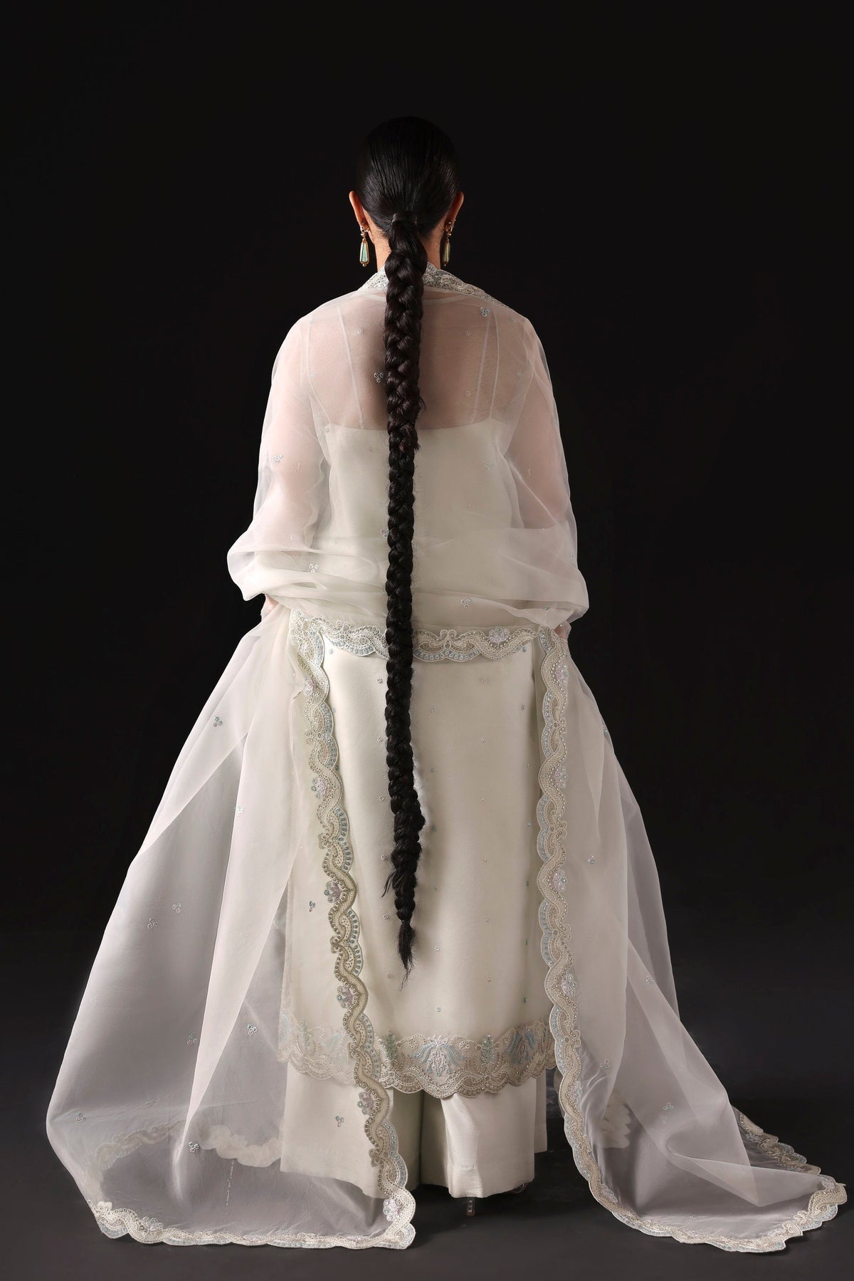 Akbar Aslam | Formal Pret | Celeste-Brand:Akbar Aslam-Type:Ladies Clothes-Ivory-Organza-House of Maryam- Buy in UK, USA
