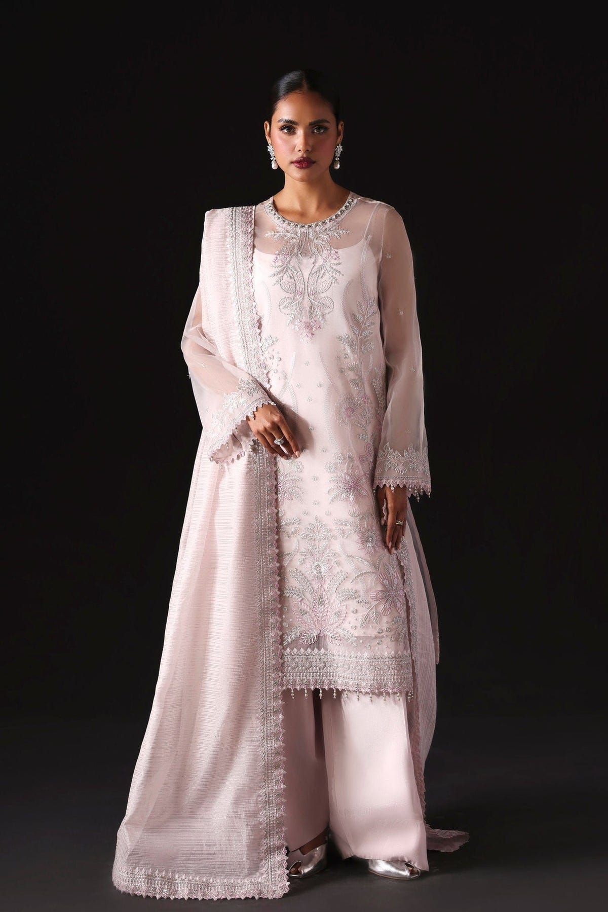 Akbar Aslam | Formal Pret |Dynara-Brand:Akbar Aslam-Type:Ladies Clothes-Light Pink-Organza-House of Maryam- Buy in UK, USA