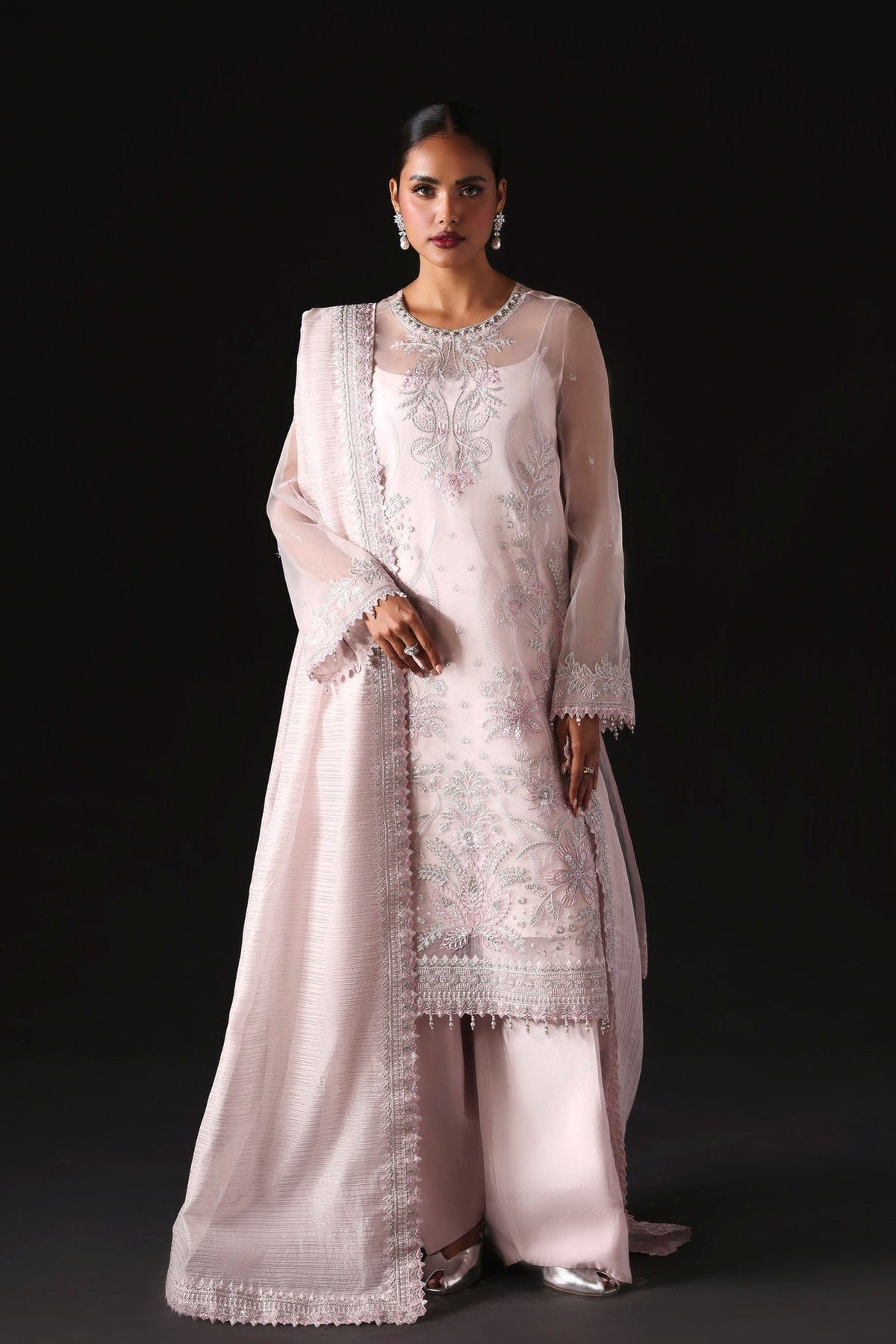 Akbar Aslam | Formal Pret |Dynara-Brand:Akbar Aslam-Type:Ladies Clothes-Light Pink-Organza-House of Maryam- Buy in UK, USA