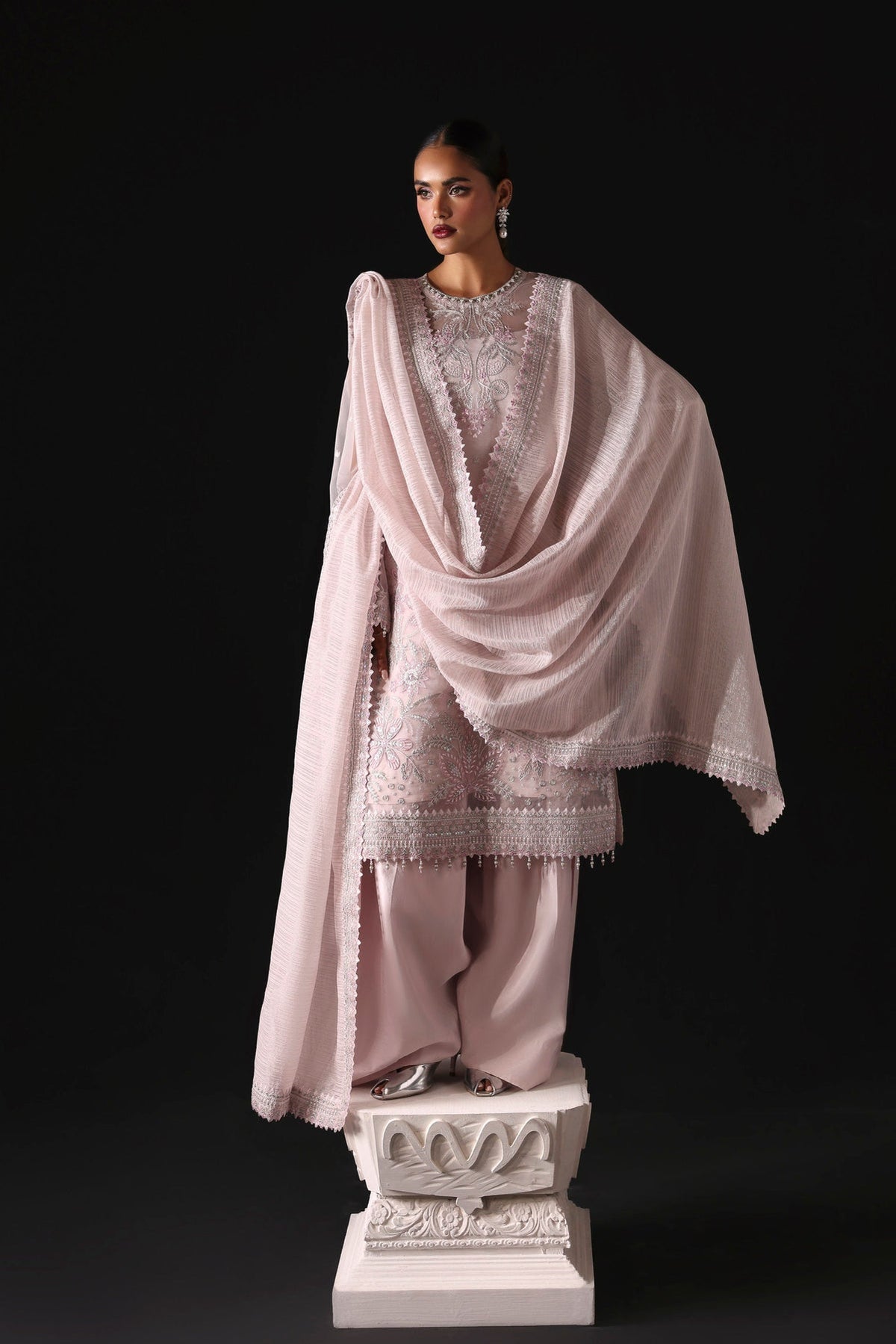 Akbar Aslam | Formal Pret |Dynara-Brand:Akbar Aslam-Type:Ladies Clothes-Light Pink-Organza-House of Maryam- Buy in UK, USA