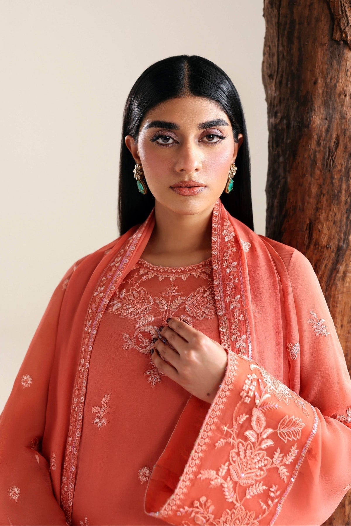 Akbar Aslam | Formal Pret |Kaira-Brand:Akbar Aslam-Type:Ladies Clothes-Peach Pink-Chiffon-House of Maryam- Buy in UK, USA