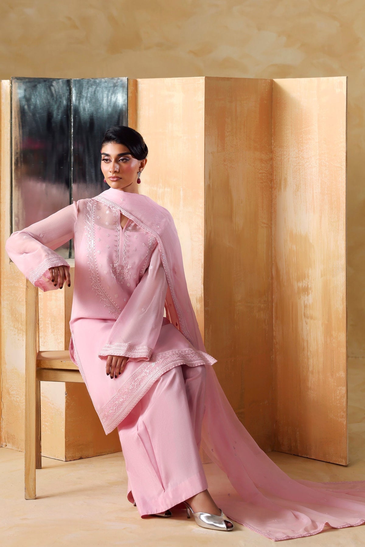 Akbar Aslam | Formal Pret | Ornella-Brand:Akbar Aslam-Type:Ladies Clothes-Pink-Chiffon-House of Maryam- Buy in UK, USA