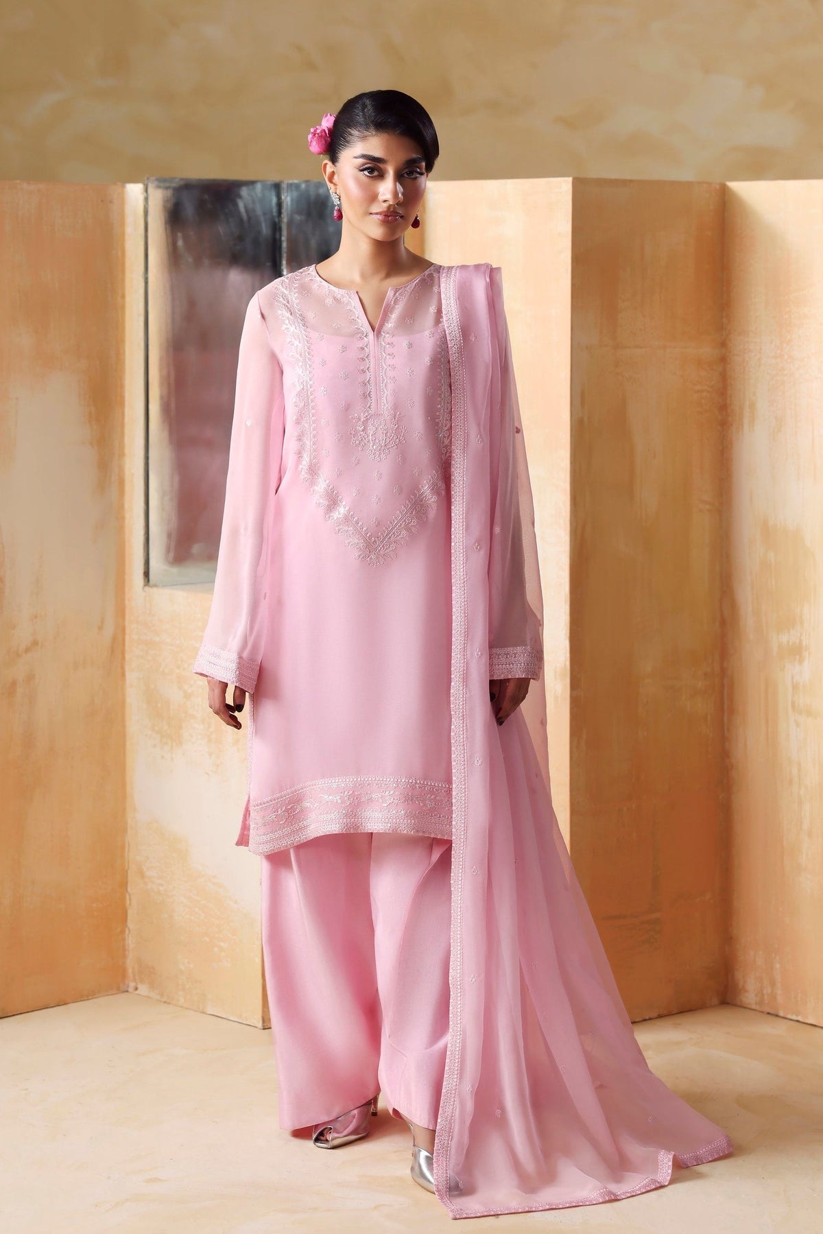Akbar Aslam | Formal Pret | Ornella-Brand:Akbar Aslam-Type:Ladies Clothes-Pink-Chiffon-House of Maryam- Buy in UK, USA