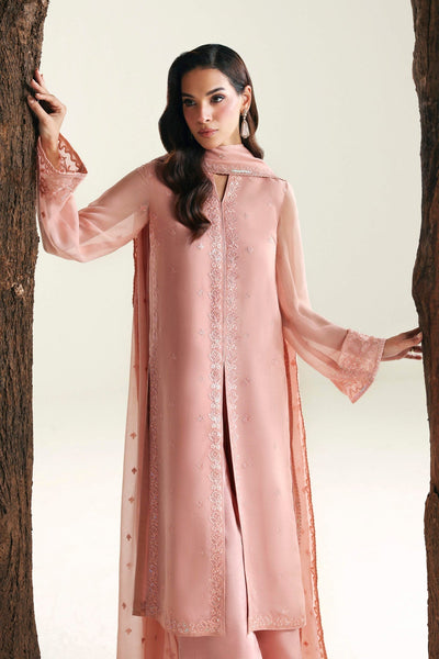 Akbar Aslam | Formal Pret | Solae-Brand:Akbar Aslam-Type:Ladies Clothes-Light Peach Pink-Chiffon-House of Maryam- Buy in UK, USA