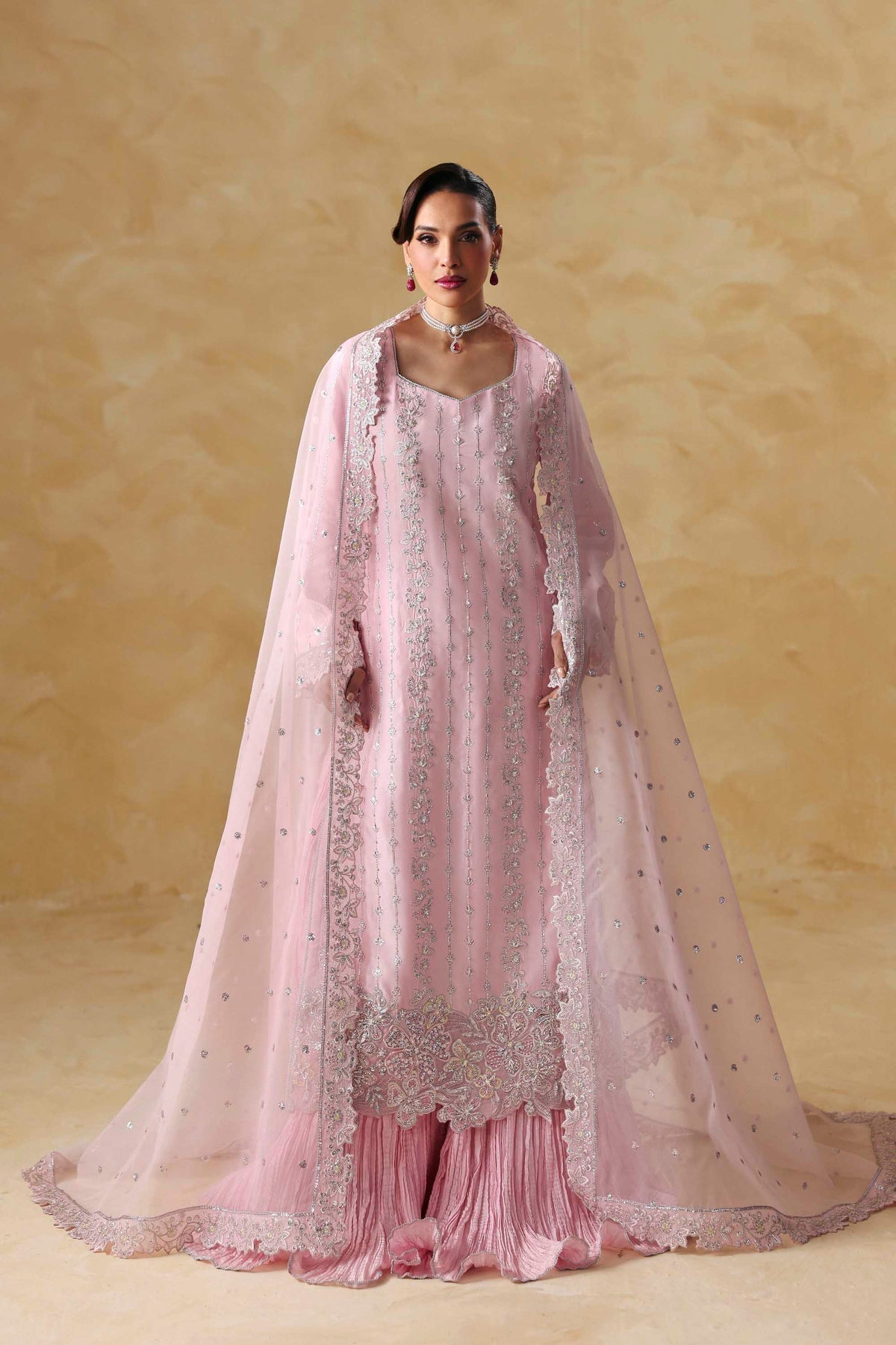 Akbar Aslam | Formal Pret | Sylra-Brand:Akbar Aslam-Type:Ladies Clothes-Tissue Silk-Pink-House of Maryam- Buy in UK, USA