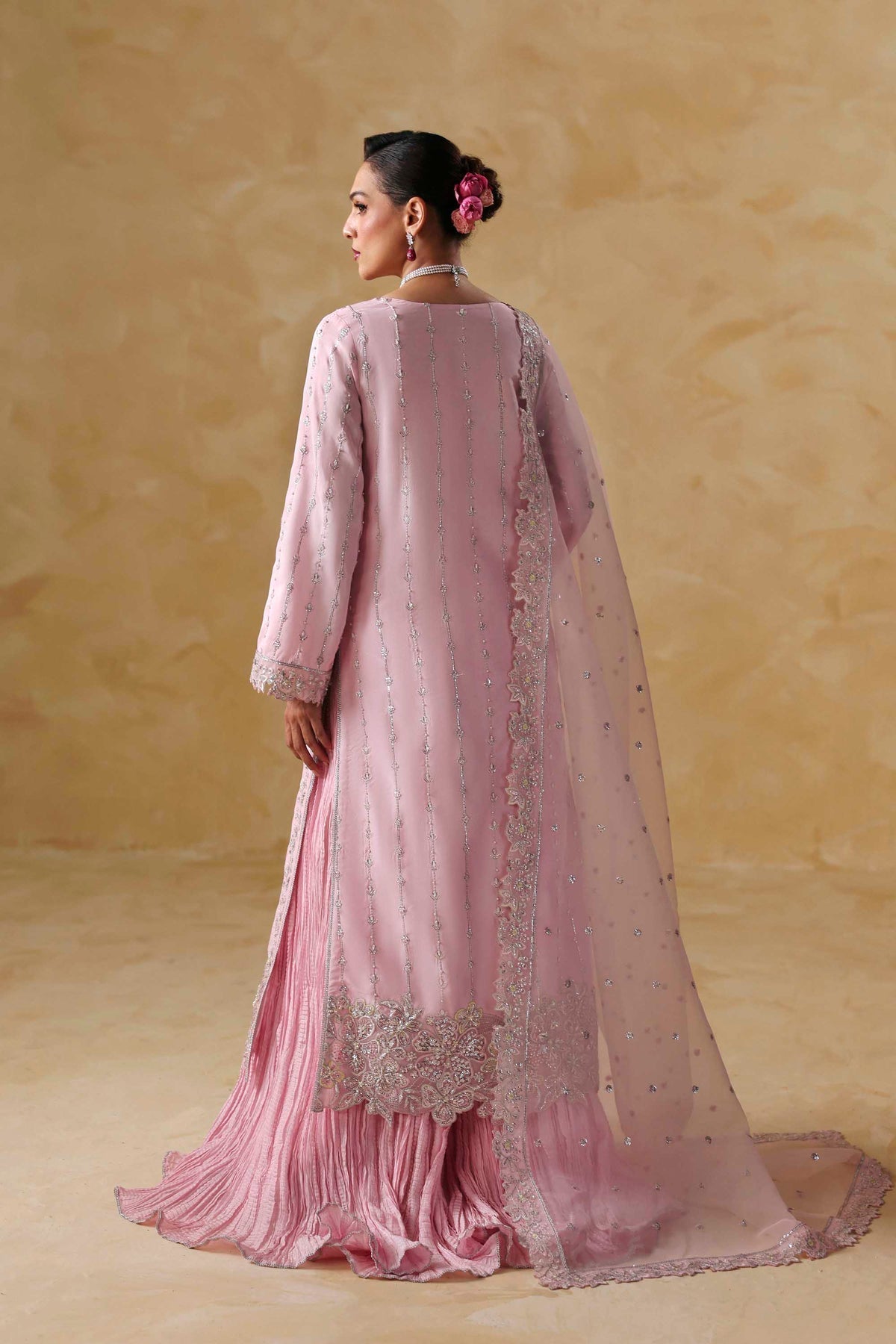 Akbar Aslam | Formal Pret | Sylra-Brand:Akbar Aslam-Type:Ladies Clothes-Tissue Silk-Pink-House of Maryam- Buy in UK, USA
