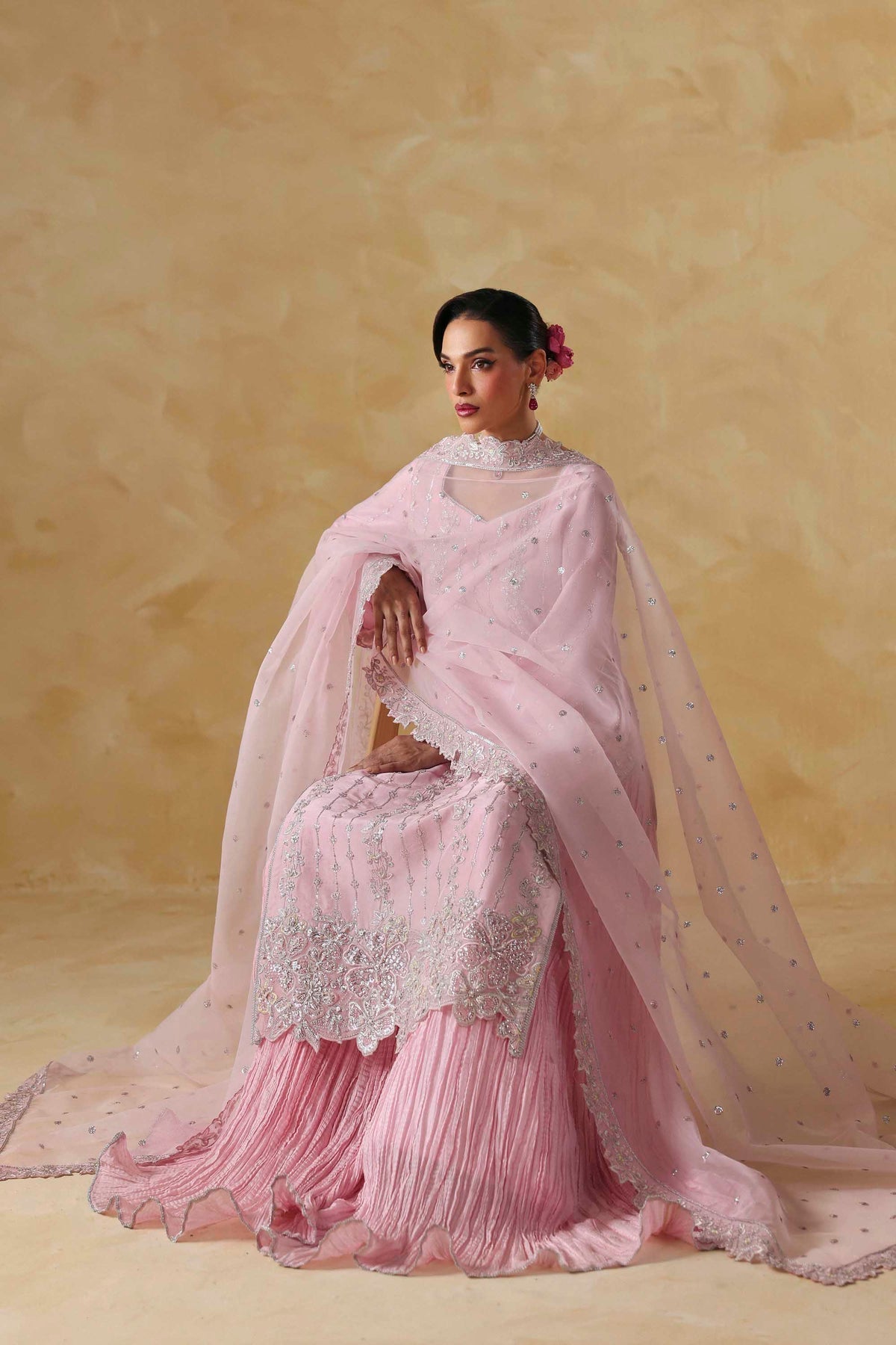 Akbar Aslam | Formal Pret | Sylra-Brand:Akbar Aslam-Type:Ladies Clothes-Tissue Silk-Pink-House of Maryam- Buy in UK, USA