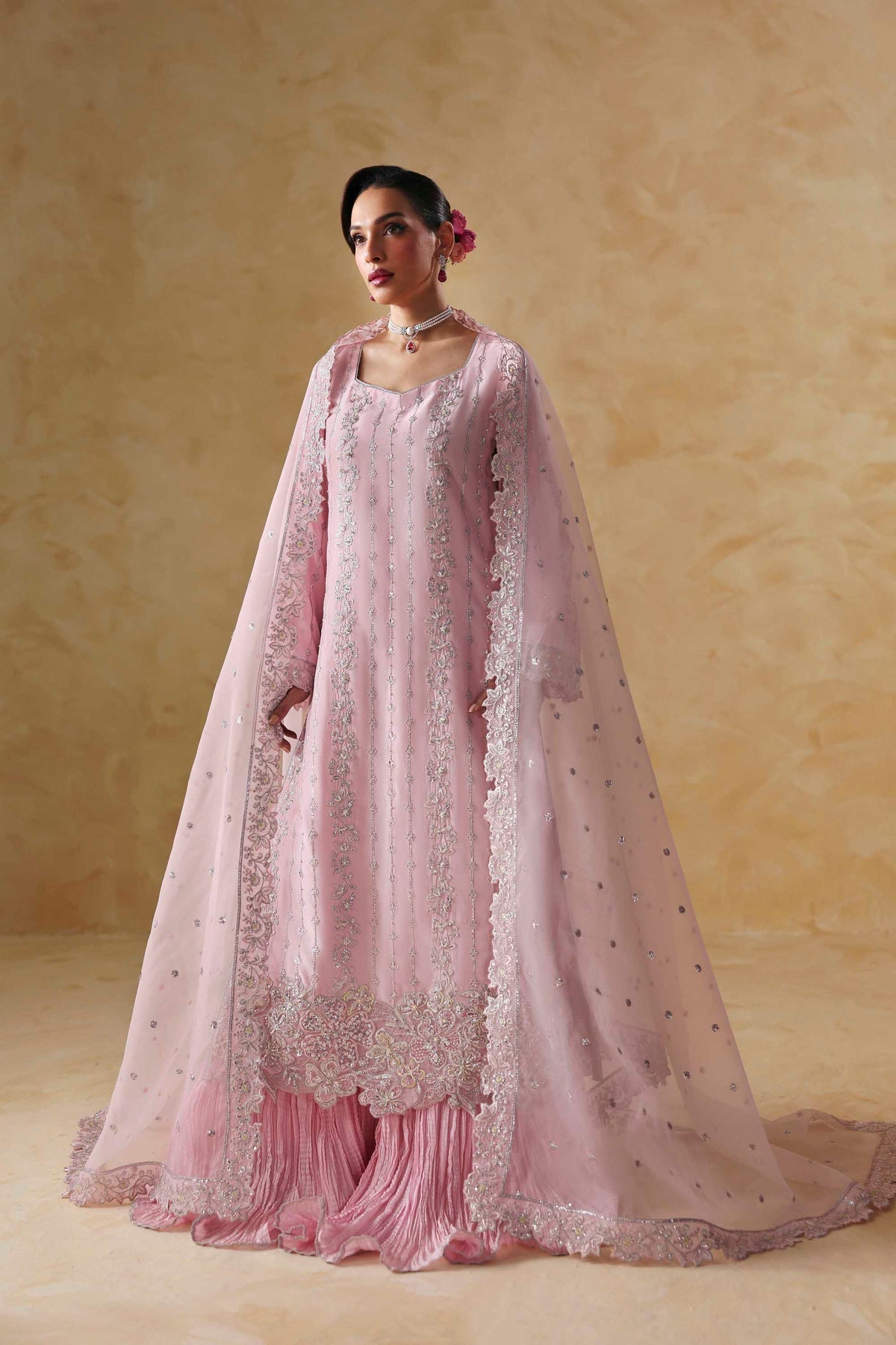 Akbar Aslam | Formal Pret | Sylra-Brand:Akbar Aslam-Type:Ladies Clothes-Tissue Silk-Pink-House of Maryam- Buy in UK, USA