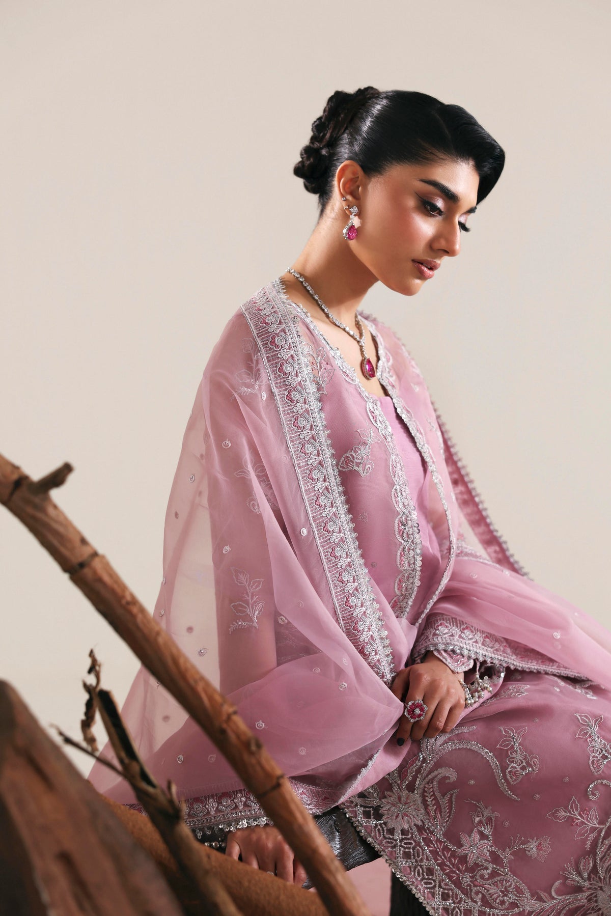 Akbar Aslam | Formal Pret | Vale-Brand:Akbar Aslam-Type:Ladies Clothes-Lilac-Organza-House of Maryam- Buy in UK, USA