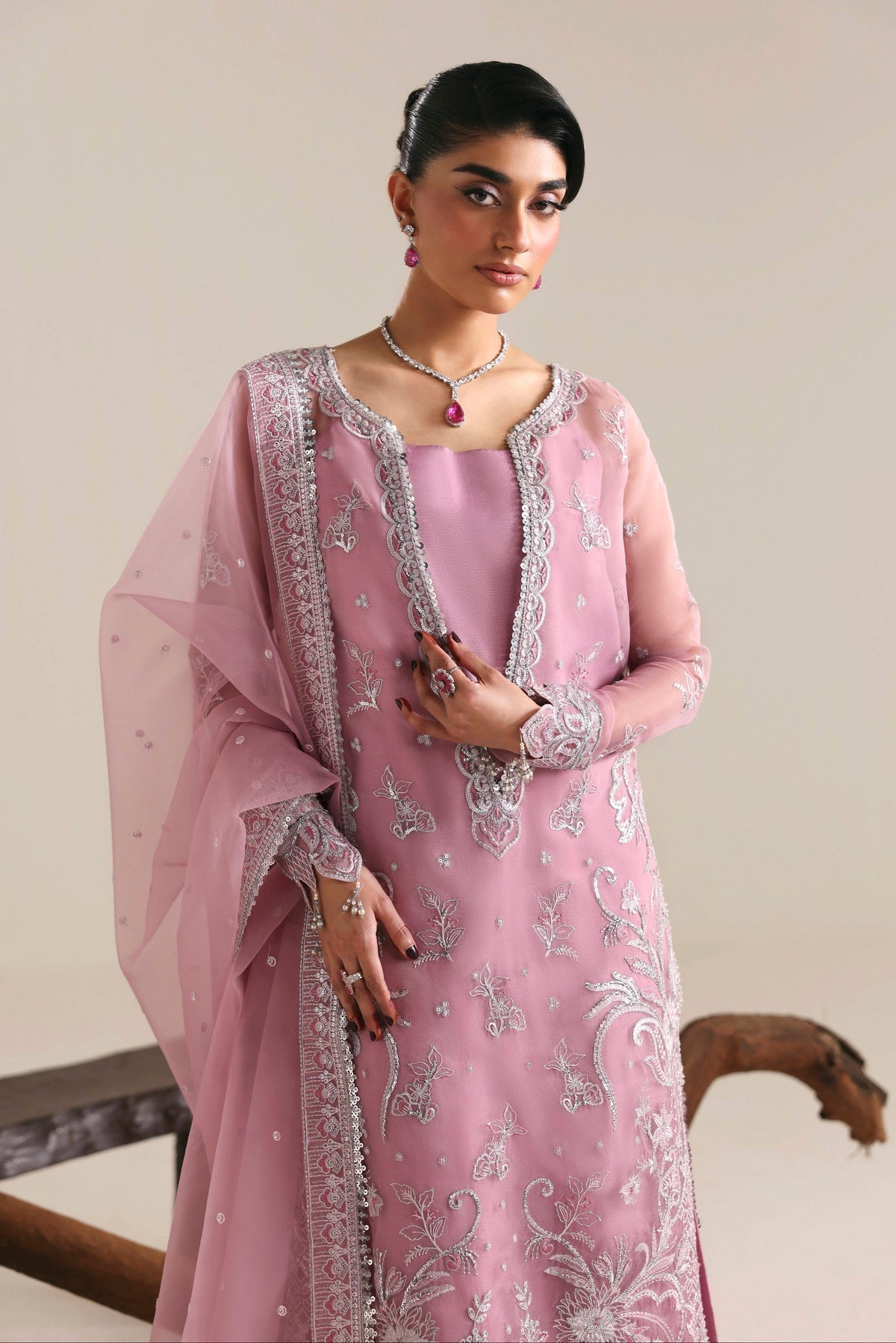 Akbar Aslam | Formal Pret | Vale-Brand:Akbar Aslam-Type:Ladies Clothes-Lilac-Organza-House of Maryam- Buy in UK, USA