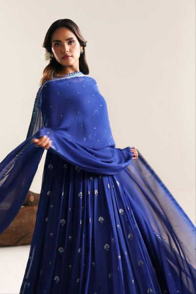 Akbar Aslam | Formal Pret | Zimalia-Brand:Akbar Aslam-Type:Ladies Clothes-Navy-Chiffon-House of Maryam- Buy in UK, USA