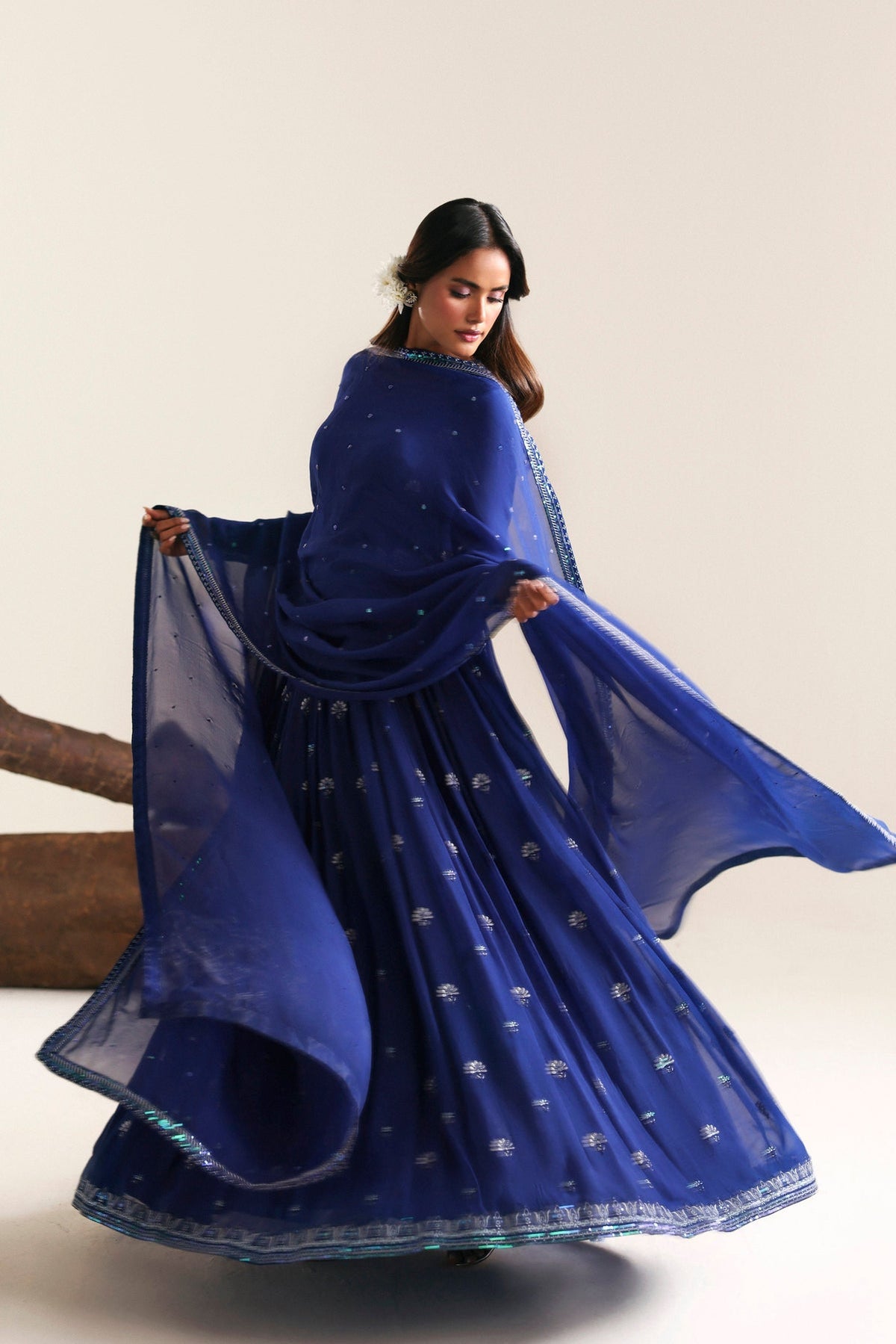 Akbar Aslam | Formal Pret | Zimalia-Brand:Akbar Aslam-Type:Ladies Clothes-Navy-Chiffon-House of Maryam- Buy in UK, USA