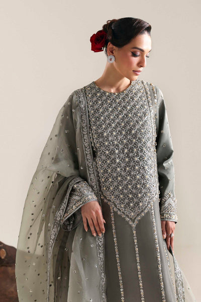 Akbar Aslam | Formal Pret | Zivara-Brand:Akbar Aslam-Type:Ladies Clothes-Gray-Tissue Silk-House of Maryam- Buy in UK, USA