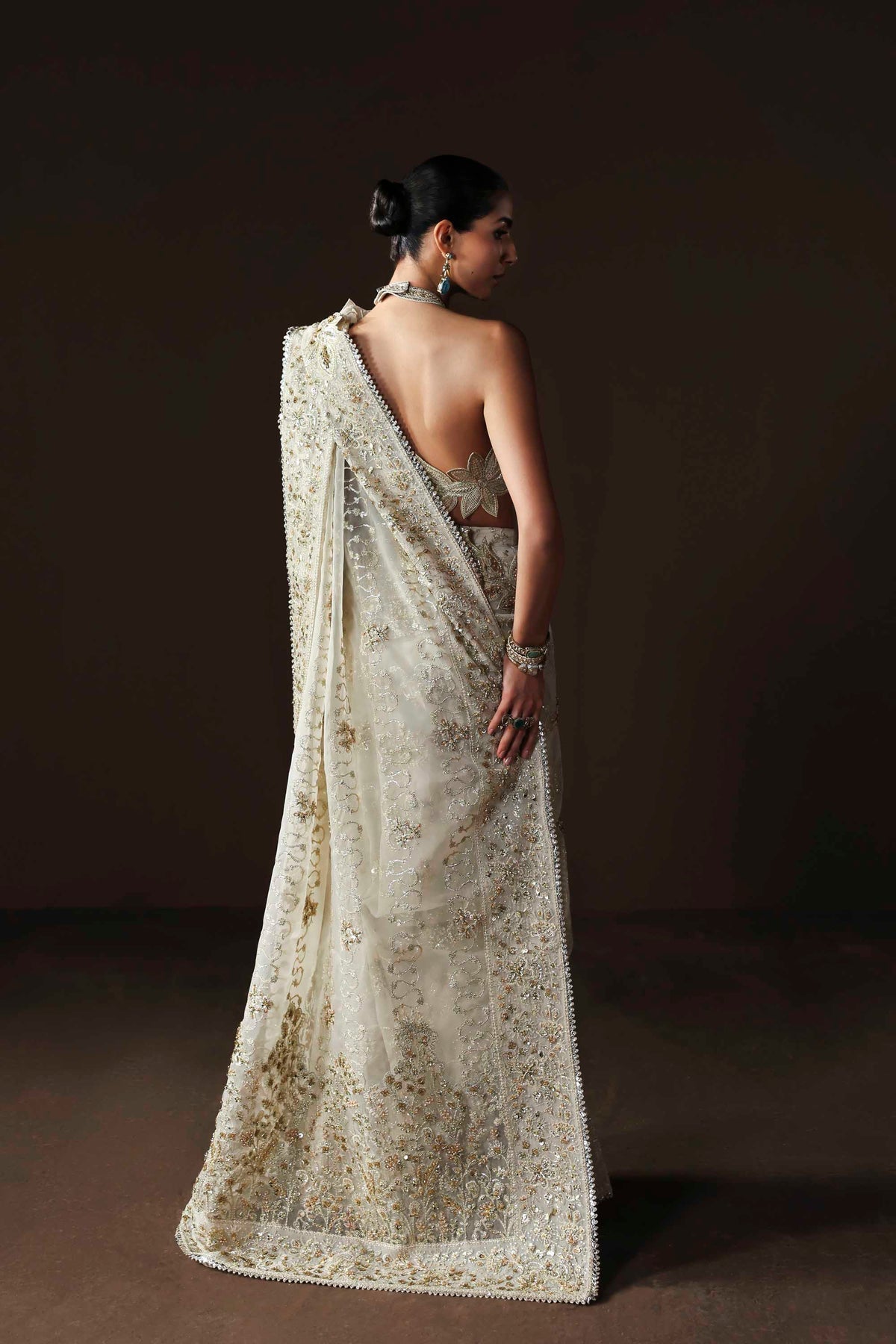 Akbar Aslam | Luxury Formals | Luna-Brand:Akbar Aslam-Type:Ladies Clothes-Ivory-Organza-House of Maryam- Buy in UK, USA