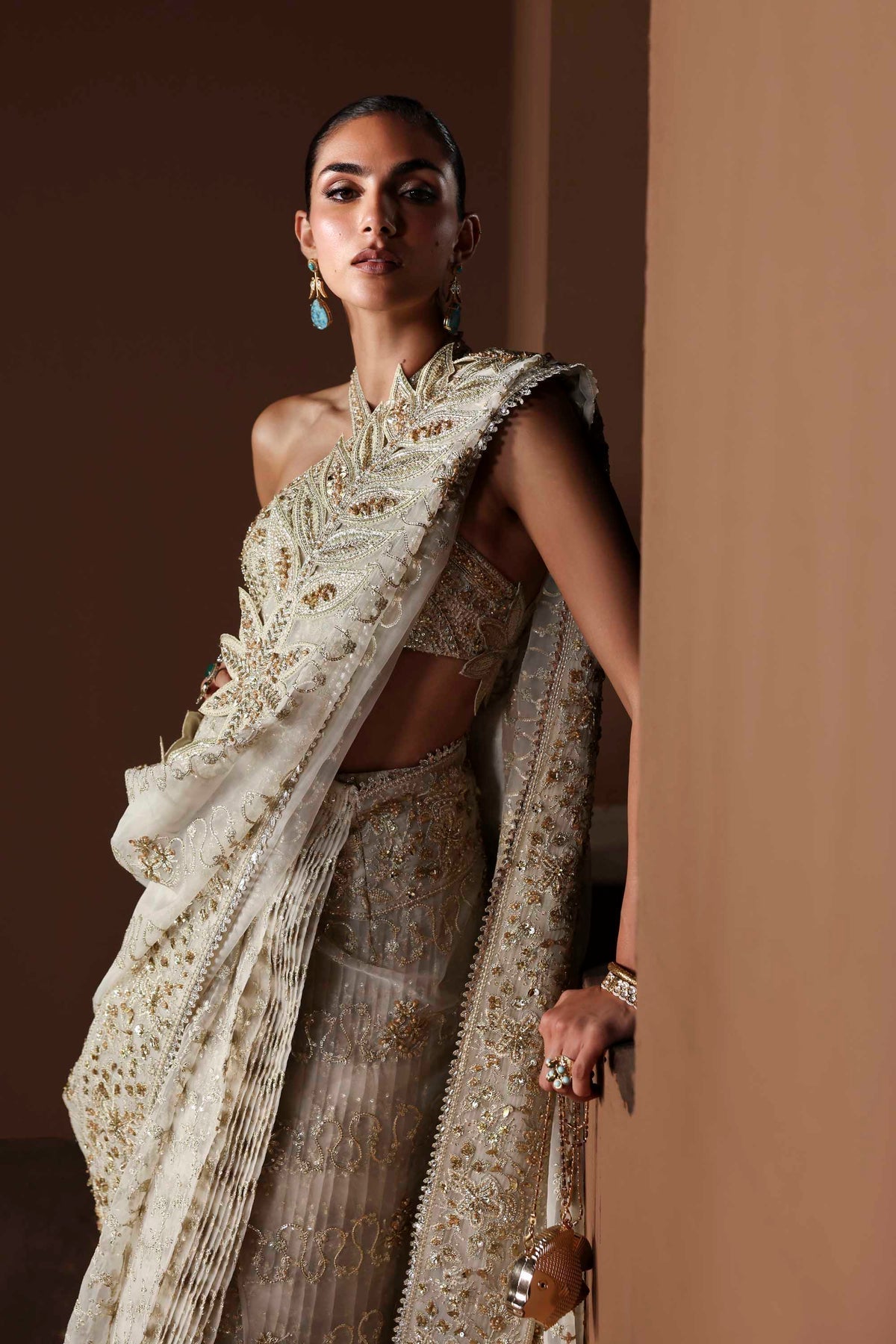 Akbar Aslam | Luxury Formals | Luna-Brand:Akbar Aslam-Type:Ladies Clothes-Ivory-Organza-House of Maryam- Buy in UK, USA