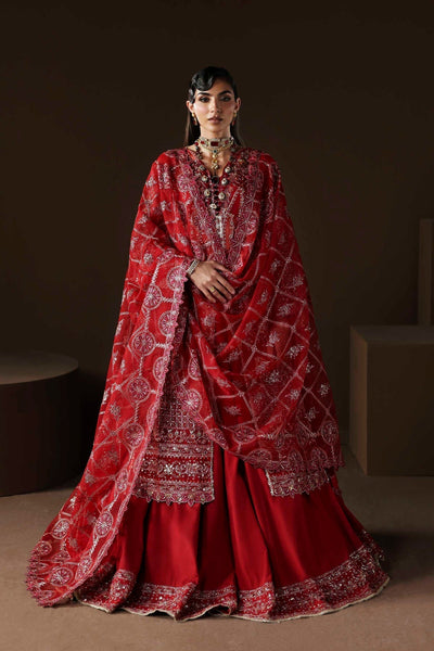 Akbar Aslam | Luxury Formals | Oracle-Brand:Adans Libas-Type:Ladies Clothes-Deep Red-Organza-House of Maryam- Buy in UK, USA