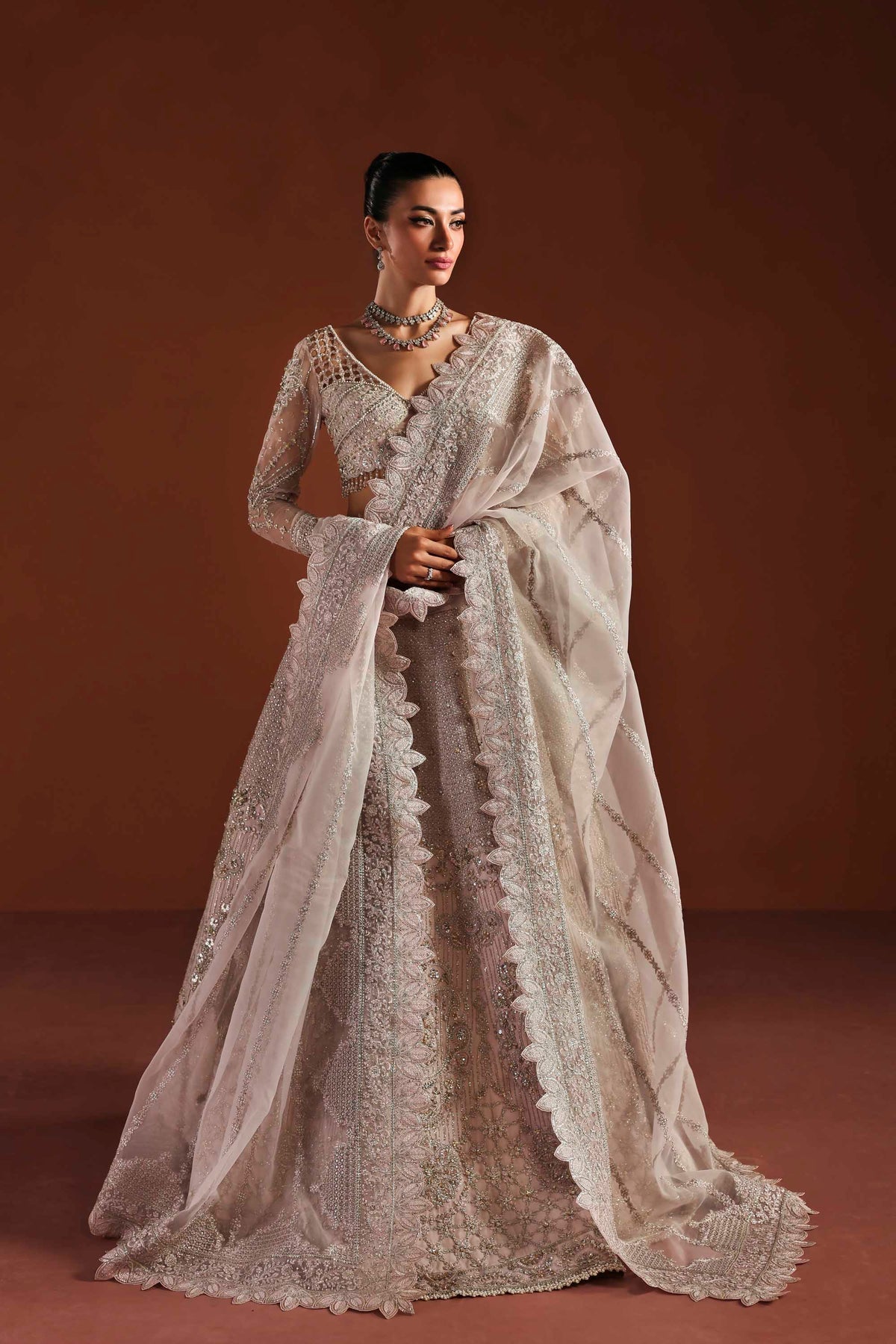 Akbar Aslam | Luxury Formals | Willow-Brand:Akbar Aslam-Type:Ladies Clothes-Lavender Pinocchio-Organza-House of Maryam- Buy in UK, USA