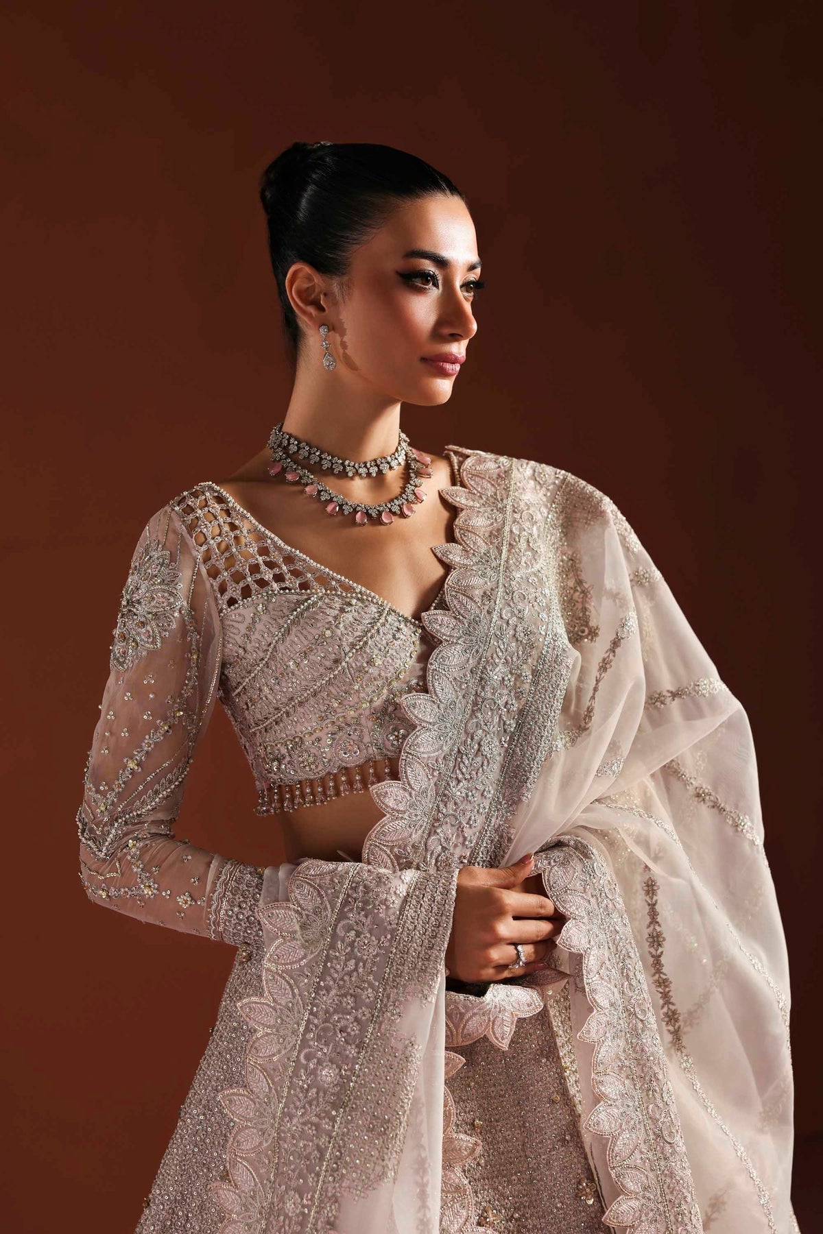 Akbar Aslam | Luxury Formals | Willow-Brand:Akbar Aslam-Type:Ladies Clothes-Lavender Pinocchio-Organza-House of Maryam- Buy in UK, USA