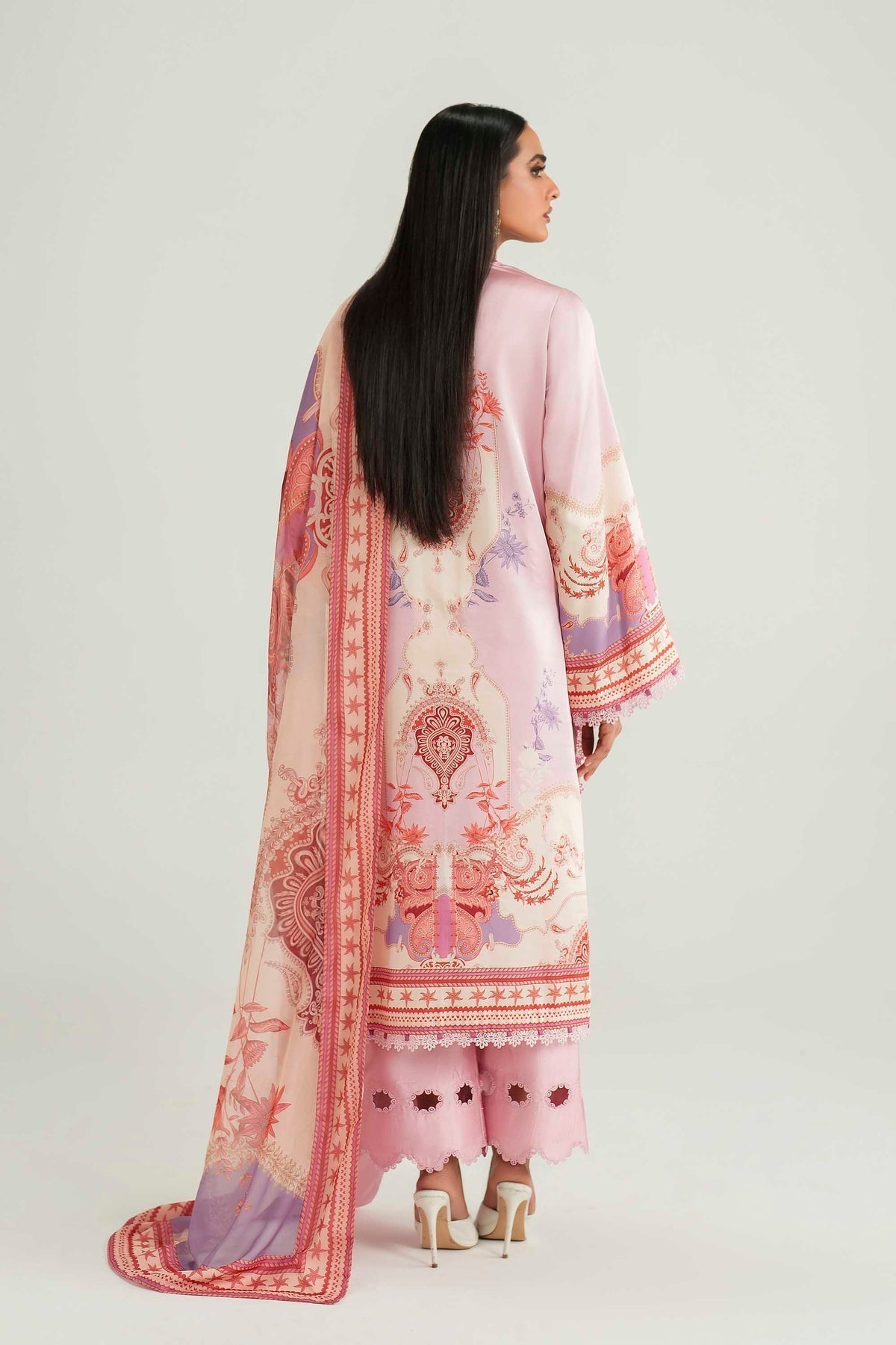Akbar Aslam | Silk Pret | Blush-Brand:Akbar Aslam-Type:Ladies Clothes-Blush Pink-Pure Silk-House of Maryam- Buy in UK, USA