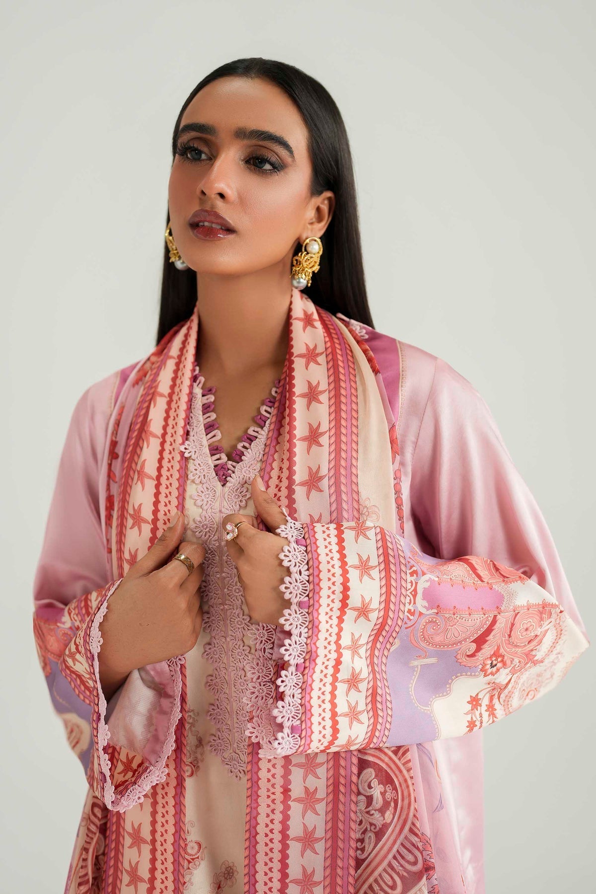 Akbar Aslam | Silk Pret | Blush-Brand:Akbar Aslam-Type:Ladies Clothes-Blush Pink-Pure Silk-House of Maryam- Buy in UK, USA