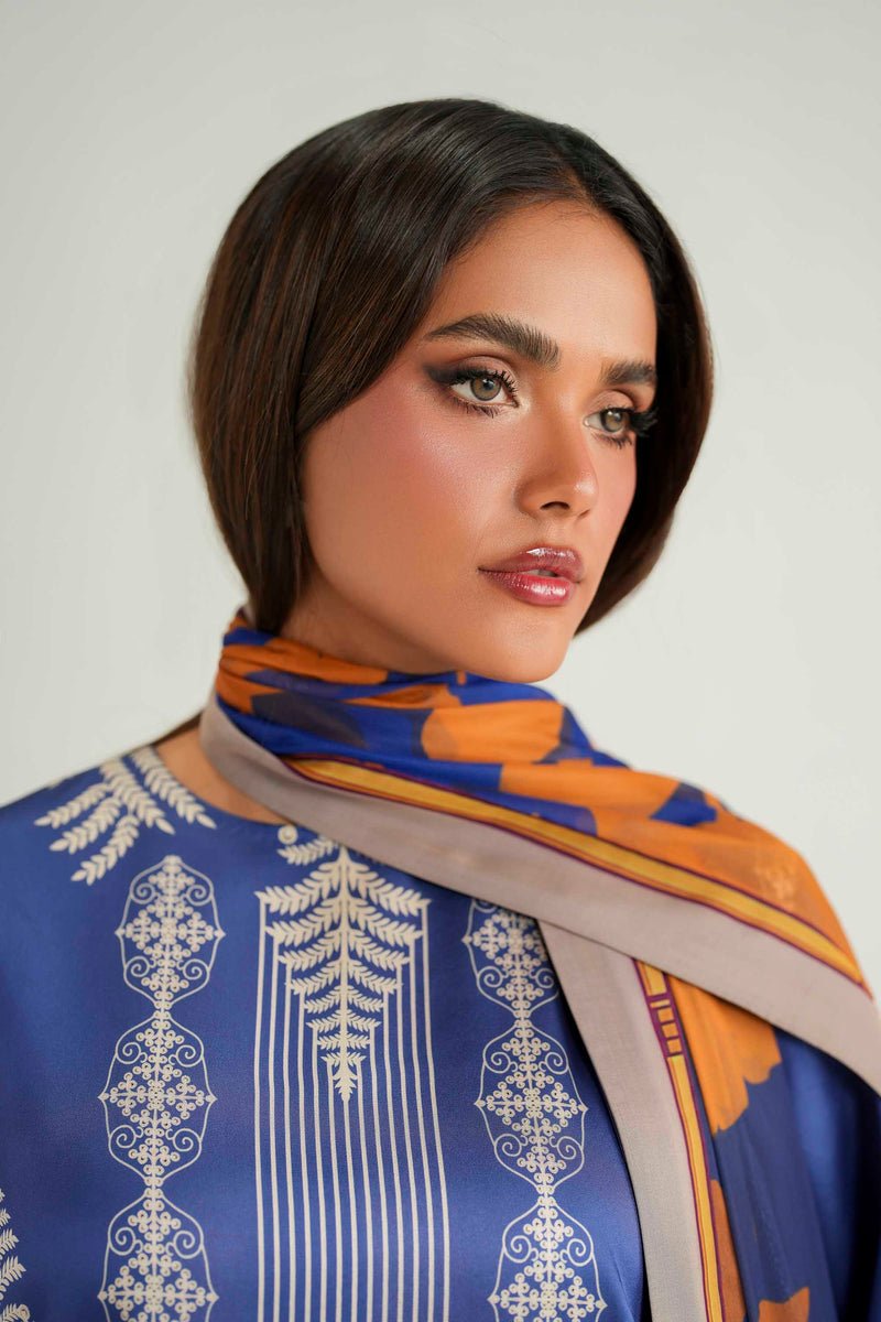 Akbar Aslam | Silk Pret | Opal-Brand:Akbar Aslam-Type:Ladies Clothes-Blue-Pure Silk-House of Maryam- Buy in UK, USA