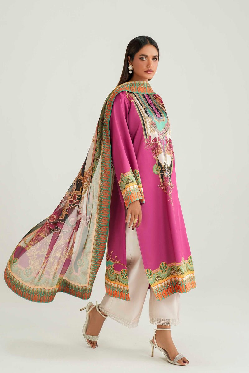 Akbar Aslam | Silk Pret | Solace-Brand:Akbar Aslam-Type:Ladies Clothes-Wine-Pure Silk-House of Maryam- Buy in UK, USA