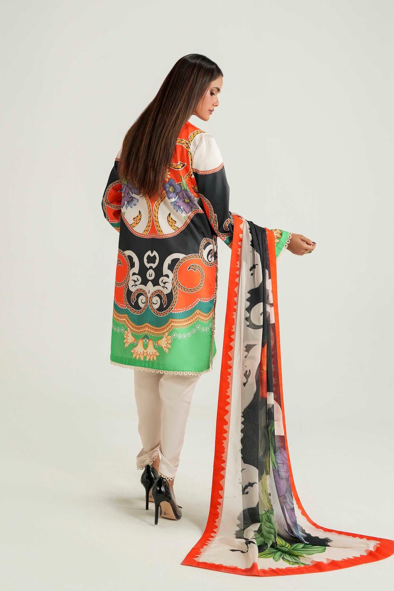 Akbar Aslam | Silk Pret | Vayla-Brand:Akbar Aslam-Type:Ladies Clothes-Ivory-Pure Silk-House of Maryam- Buy in UK, USA