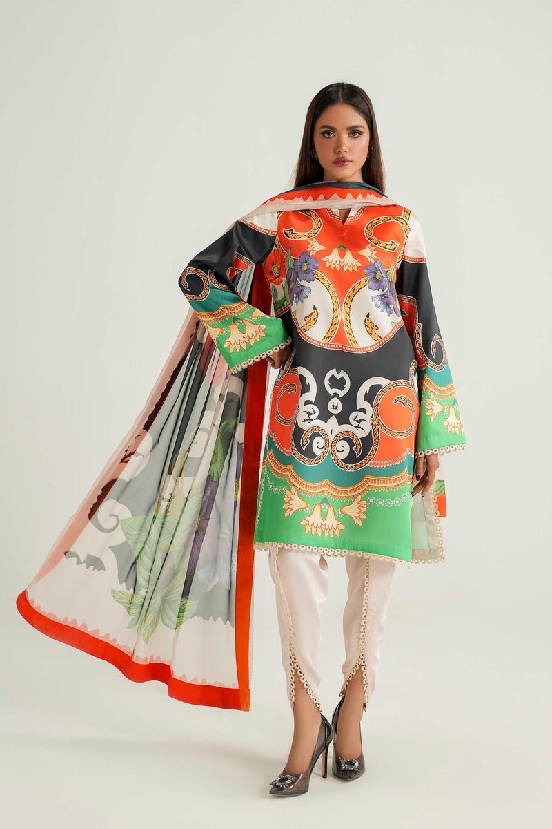 Akbar Aslam | Silk Pret | Vayla-Brand:Akbar Aslam-Type:Ladies Clothes-Ivory-Pure Silk-House of Maryam- Buy in UK, USA