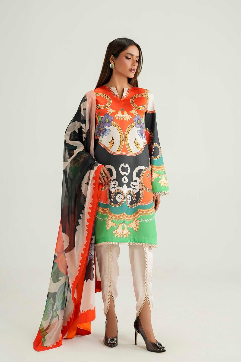 Akbar Aslam | Silk Pret | Vayla-Brand:Akbar Aslam-Type:Ladies Clothes-Ivory-Pure Silk-House of Maryam- Buy in UK, USA