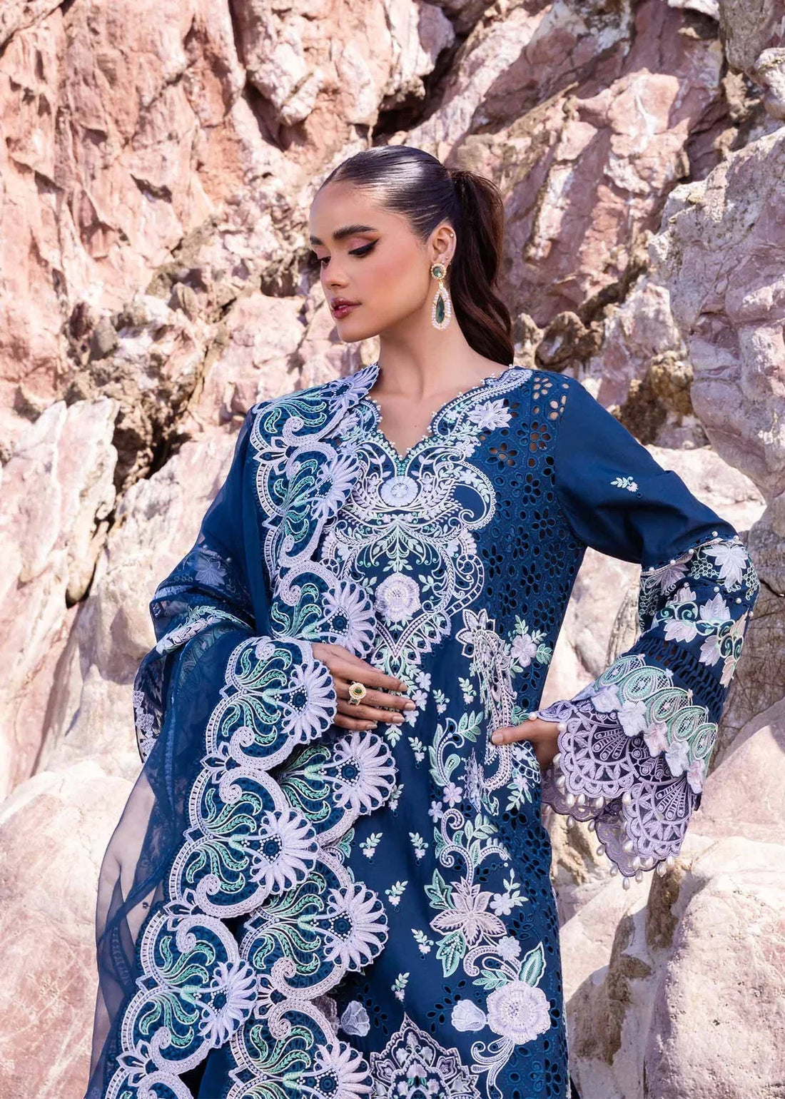 Akbar Aslam | Oasis Lawn 24 | Blue Bell by Designer Akbar Aslam - House of Maryam - Pakistani Designer Ethnic Wear in {{ shop.shopifyCountryName }}