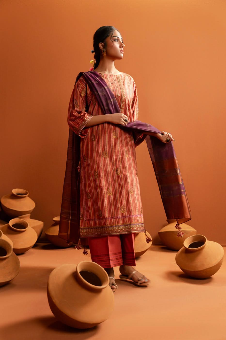 Al Karam | Susi Collection | SC-01-25-Brand:Alkaram-Type:Ladies Clothes-Burnt Orange-Susi-House of Maryam- Buy in UK, USA