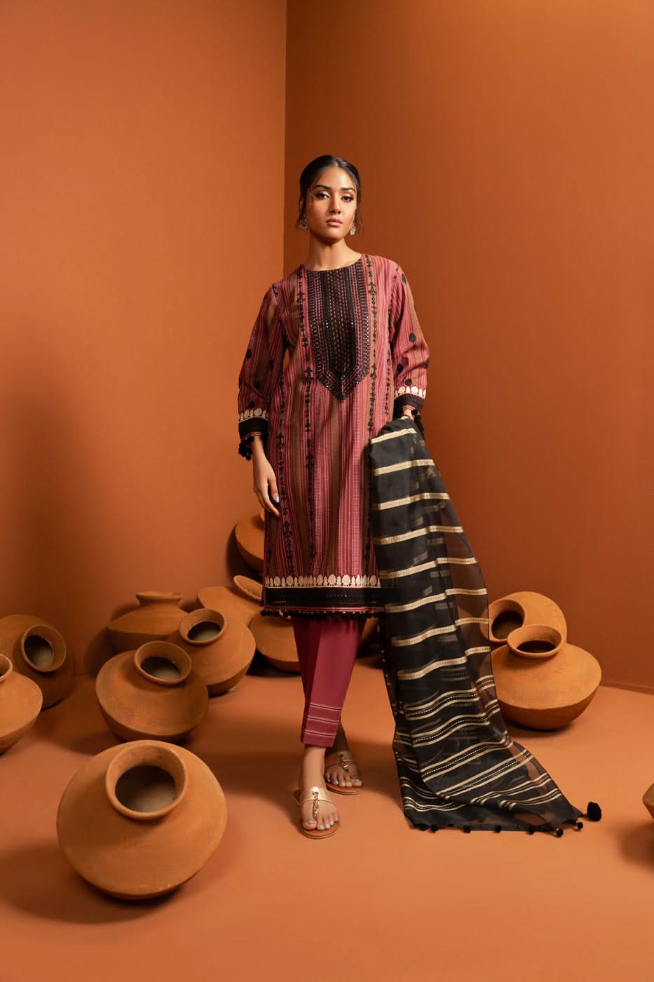 Al Karam | Susi Collection | SC-03-25-Brand:Alkaram-Type:Ladies Clothes-Maroon-Susi-House of Maryam- Buy in UK, USA