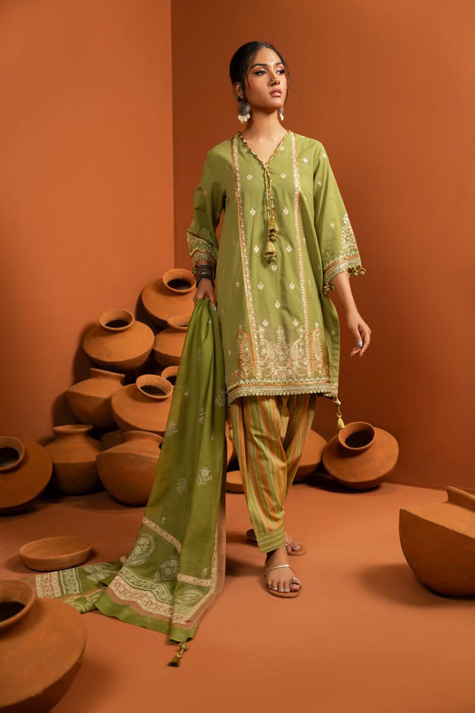 Al Karam | Susi Collection | SC-05-25-Brand:Alkaram-Type:Ladies Clothes-Green-Cambric-House of Maryam- Buy in UK, USA